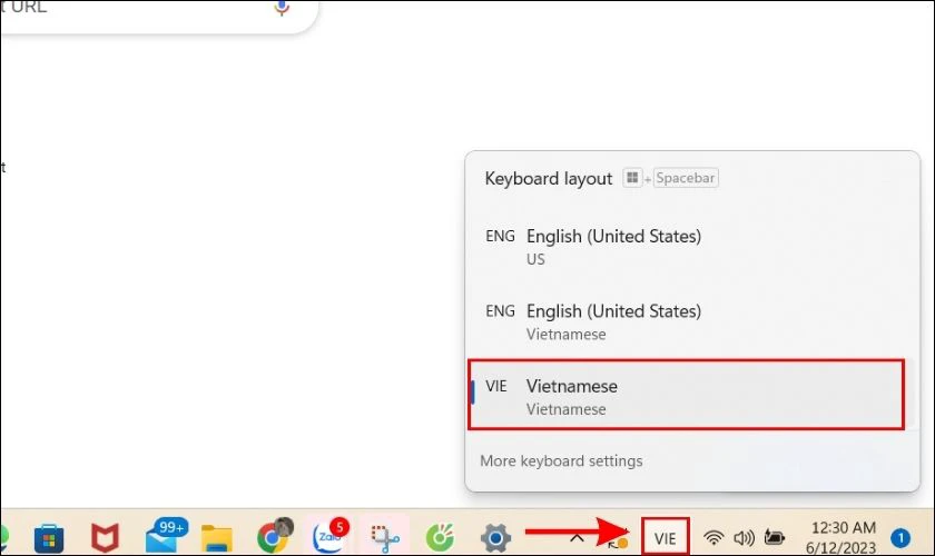 Cách chỉnh tiếng việt trên laptop giữa các bàn phím