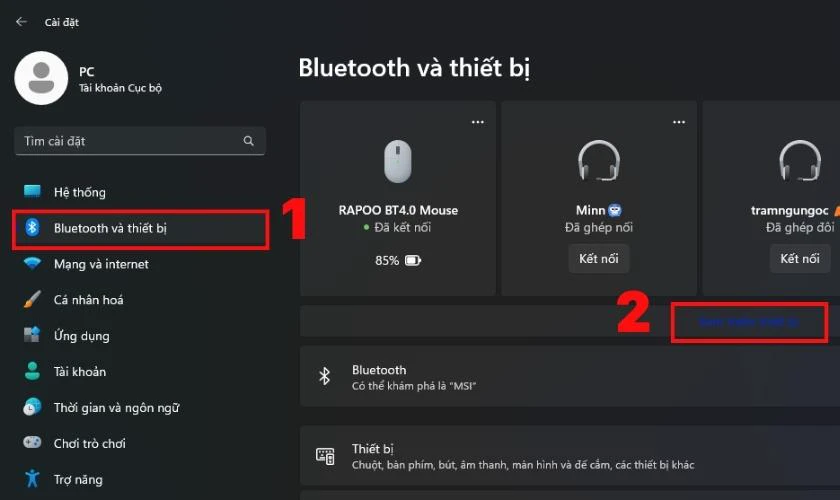Hướng dẫn cách kết nối chuột với laptop qua Bluetooth trên Windows