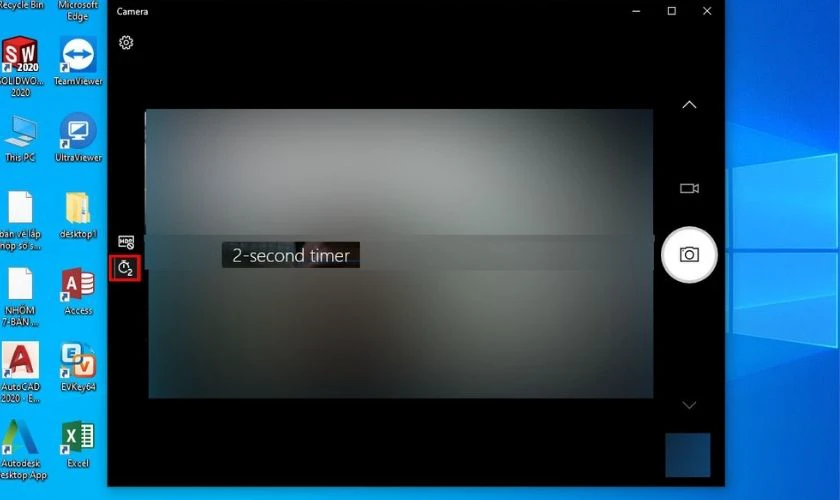 Cách mở camera hẹn giờ chụp ảnh trên laptop win 10