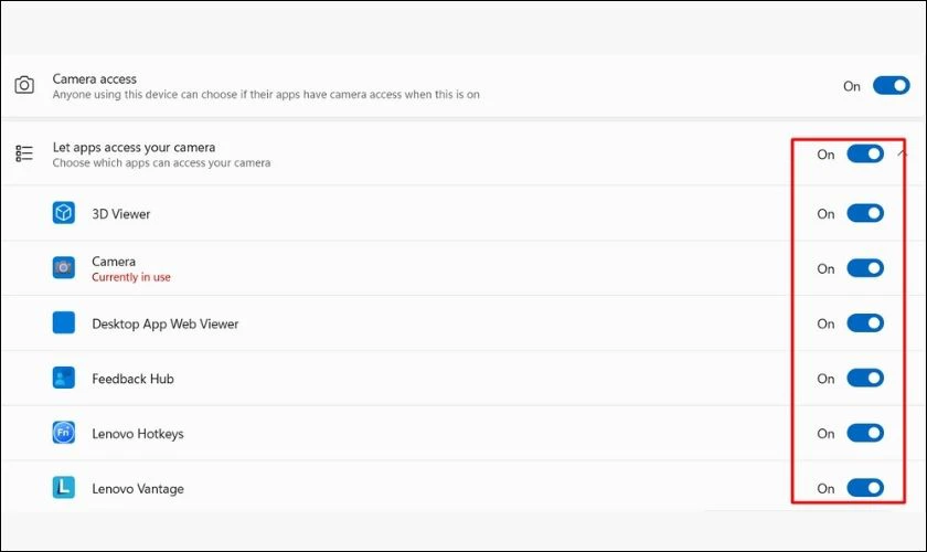 Cách mở/tắt quyền truy cập camera trên laptop khi gọi video