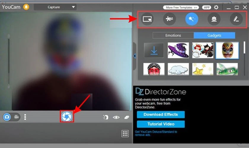 Bấm chọn biểu tượng hình tròn để chụp ảnh