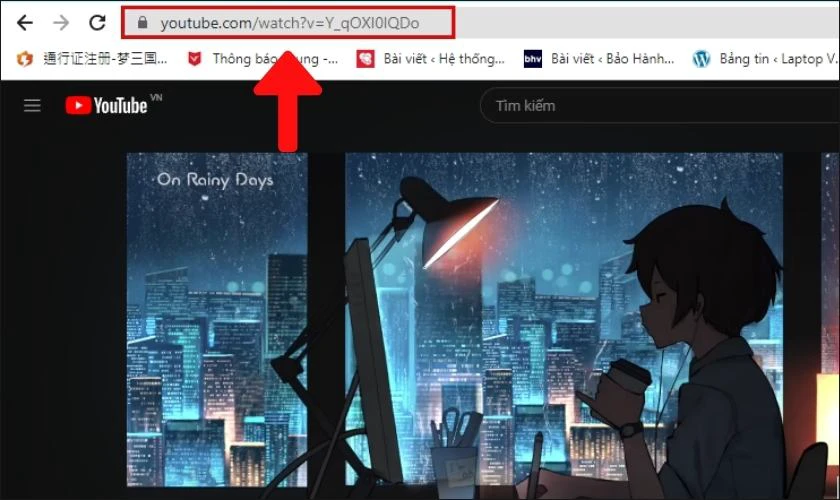 Sao chép đường link của video Youtube muốn tải 
