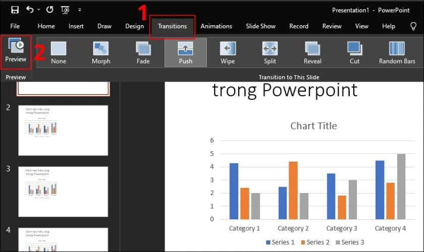 Xem trước hiệu ứng chuyển trang trên PowerPoint