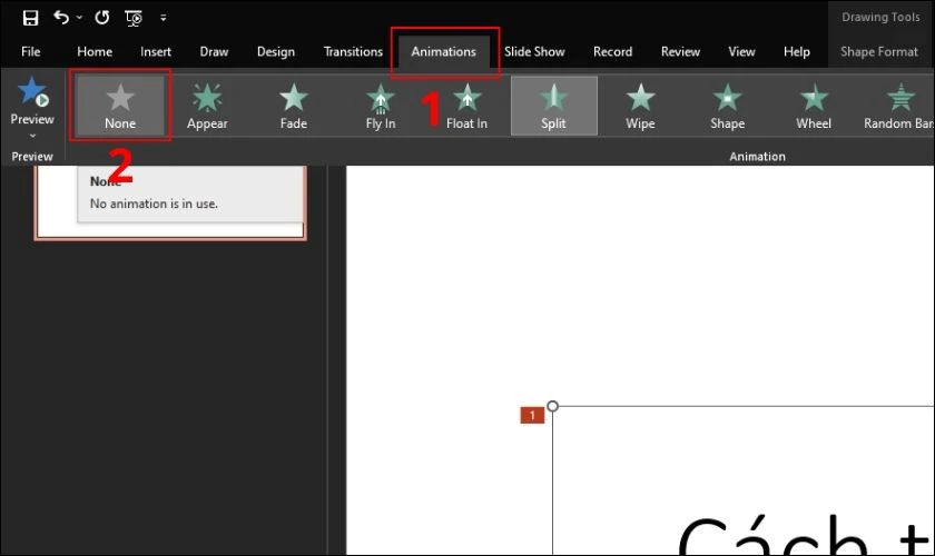 Cách xóa hiệu ứng trong PowerPoint