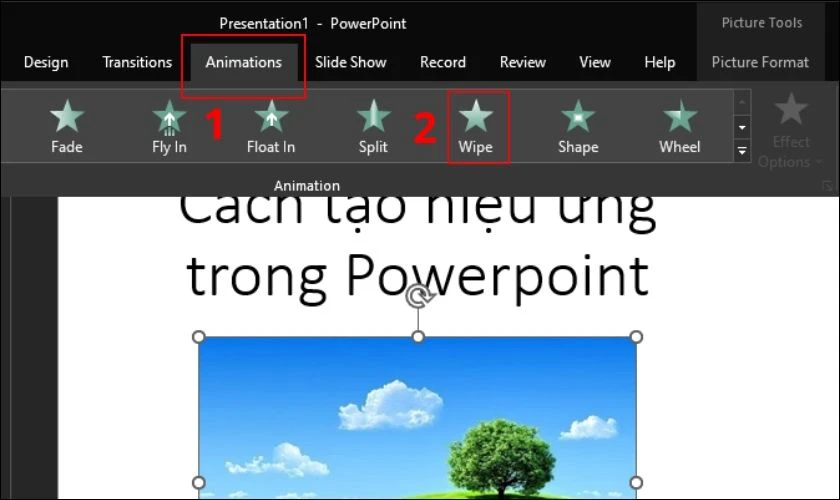 Tạo hiệu ứng hình ảnh trong PowerPoint