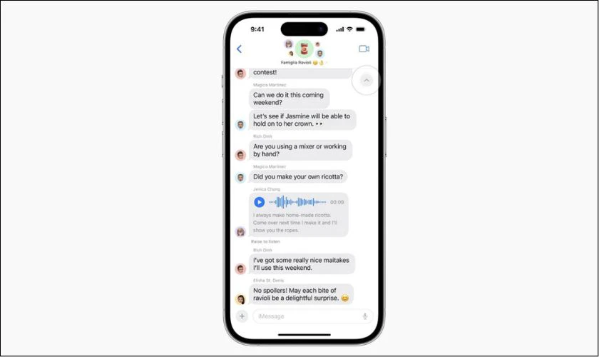 tin nhắn video trong mục facetime 