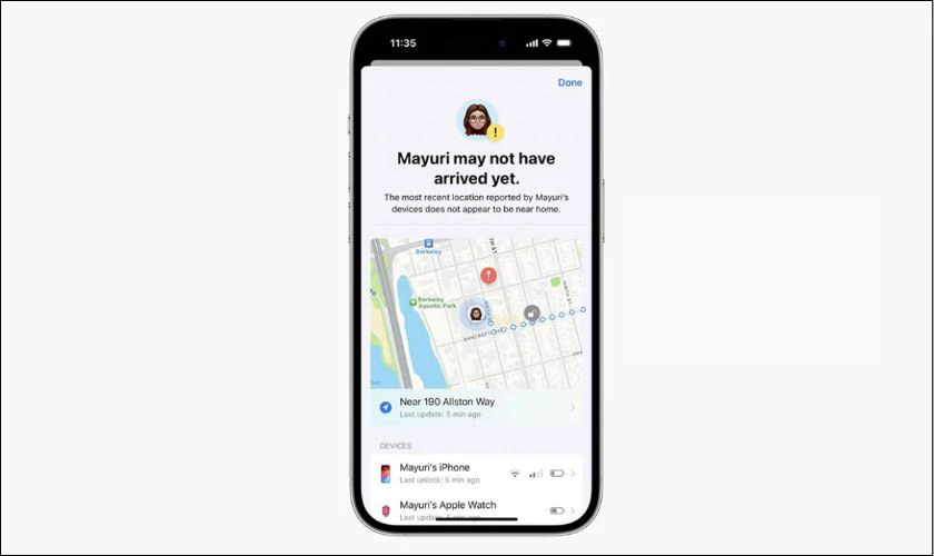 Ios 17 cho phép chia sẻ vị trí nội tuyến 