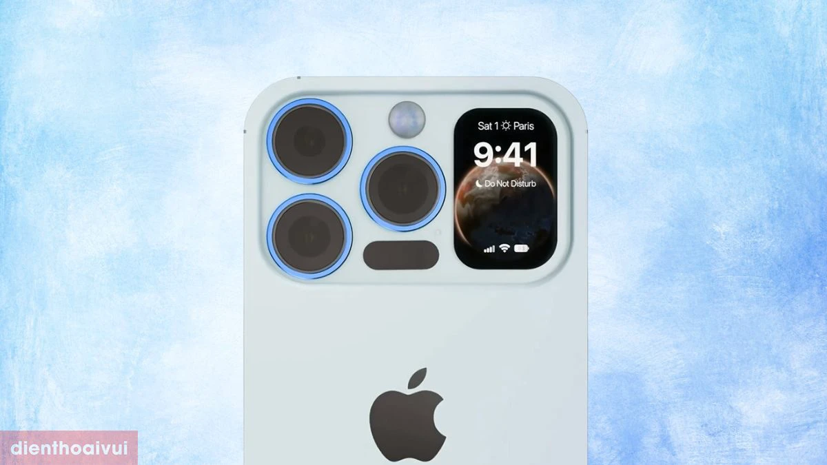 Thiết kế mới của iPhone 15 Ultra cho thấy thiết bị này sở hữu màn hình phụ vô cùng độc đáo