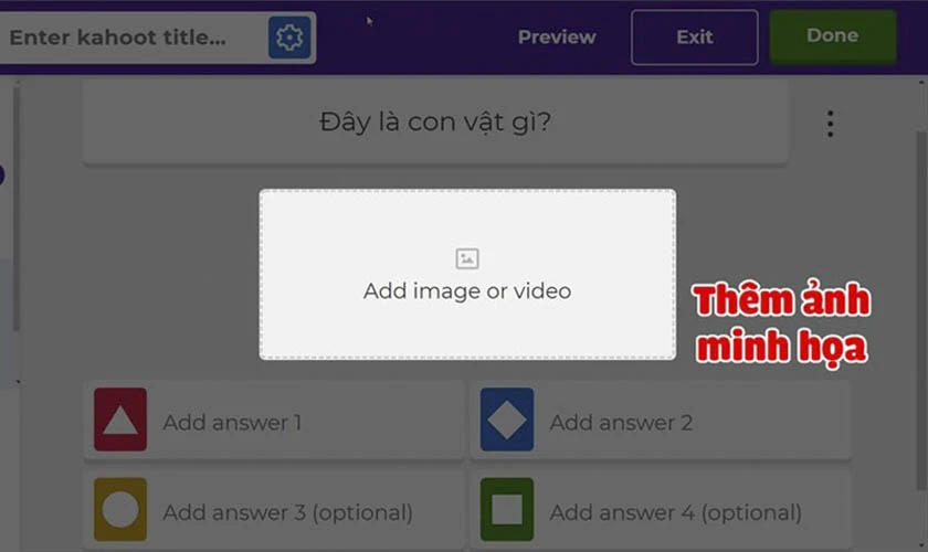 thêm ảnh hoặc video tại mục Add image or video