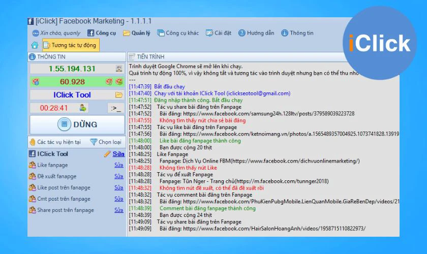phần mềm hỗ trợ bán hàng online trên facebook iclick