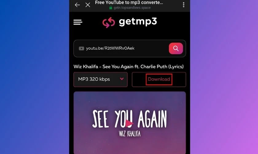 Tải nhạc bằng Getmp3