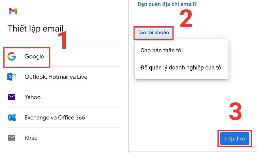 Hướng dẫn cách tạo Gmail trên điện thoại 