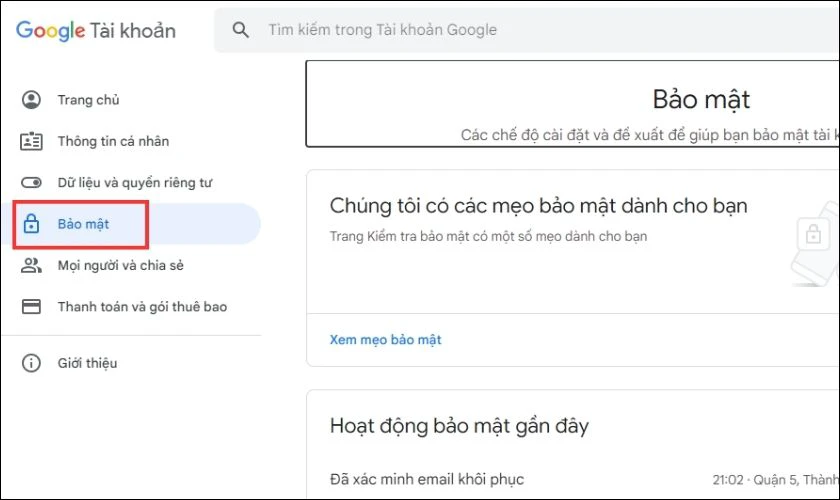 Cài đặt mật khẩu mạnh 