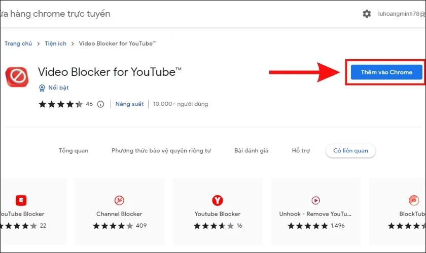 Cách chặn video, kênh YouTube bằng tiện ích Video Blocker