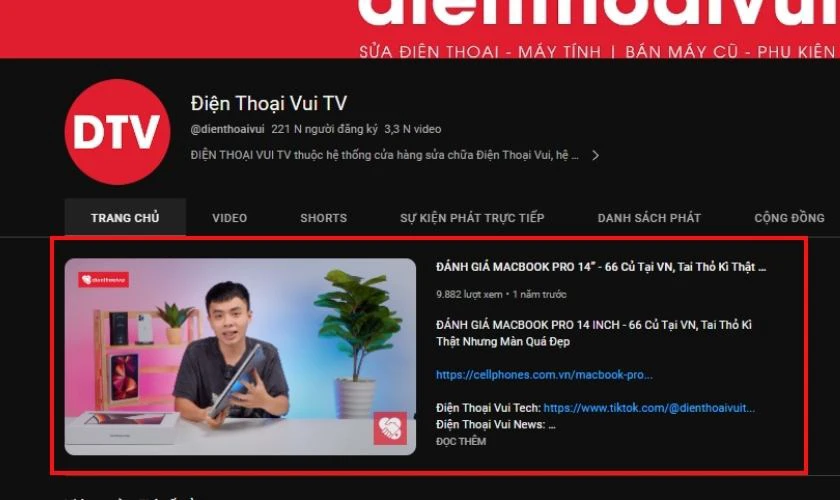 Nhấn chọn vào mục Block videos from this channel