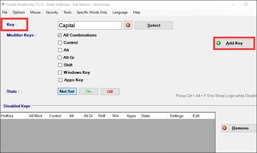 Sử dụng Simple Disable Key để vô hiệu hóa bàn phím 