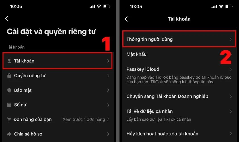 Các bước xem ngày sinh trên TikTok
