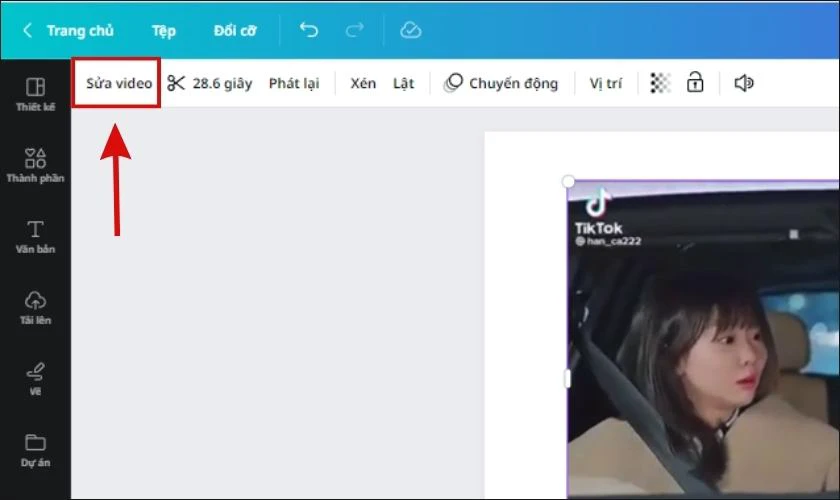 Hãy nhấn vào mục Sửa video ở góc trái trên cùng màn hình