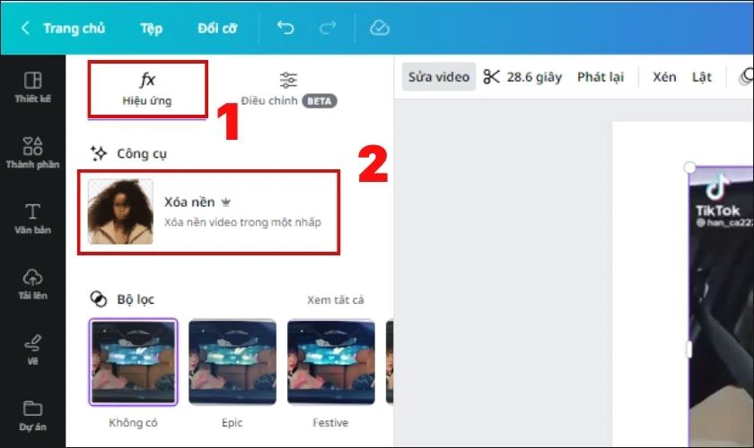 Các bước thực hiện cách xóa nền video trong Canva