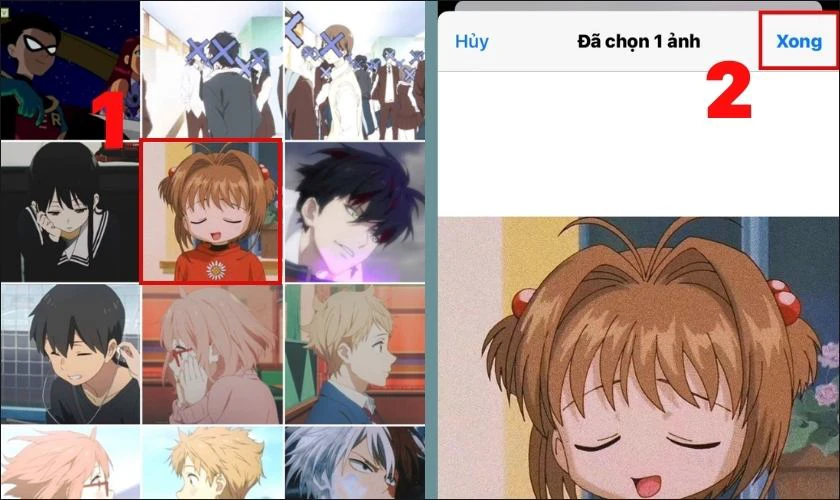 Lựa chọn ảnh cần tách nền