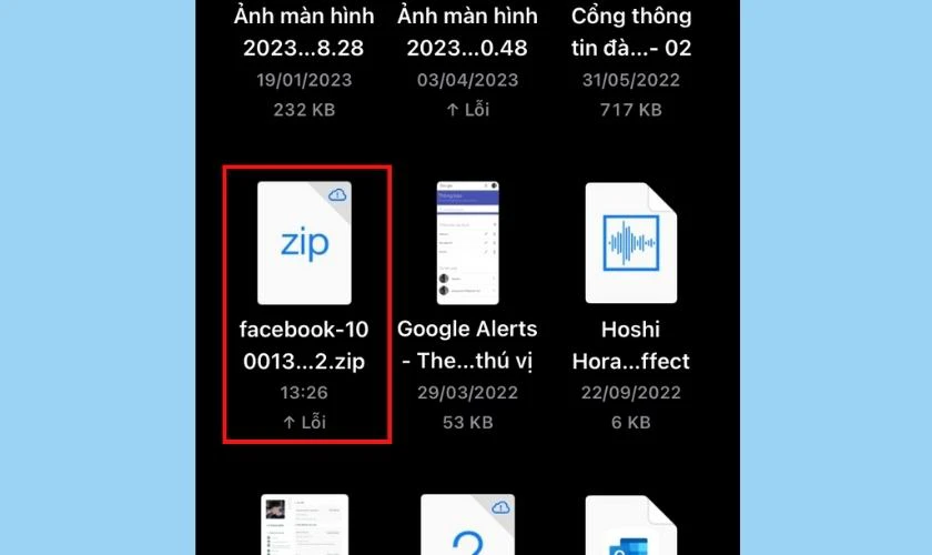 Nhấn vào thư mục Mã zip là đã có thể xem lại các bình luận đã xóa
