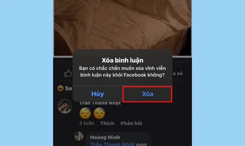 Cách thực hiện xóa bình luận trên Facebook của mình và người khác trên điện thoại
