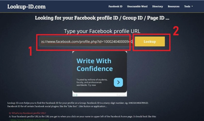 Cách lấy ID Facebook của người khác trên trang máy tính là gì
