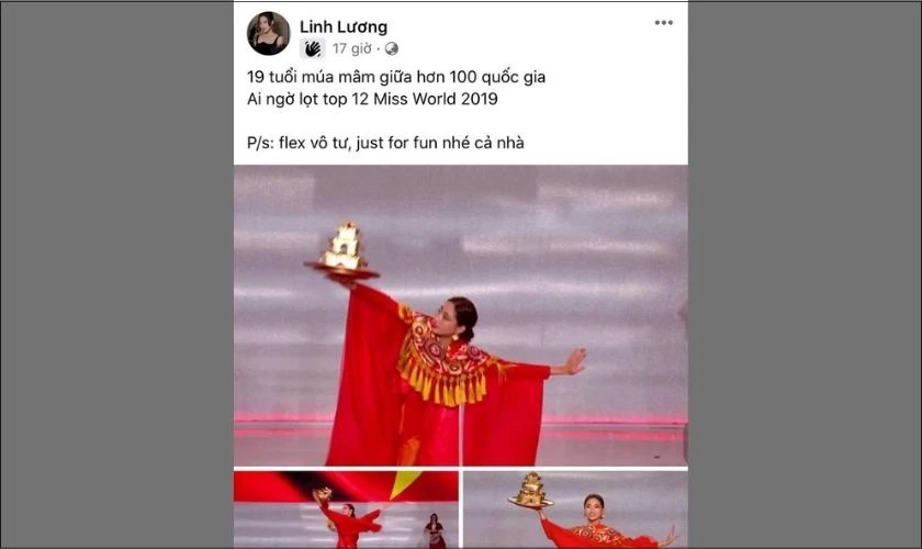 Lương Thùy Linh flex 19 tuổi lọt vào top 12 Miss World 2019