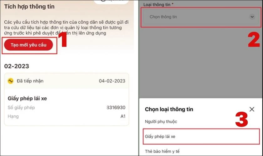 Cách thêm giấy tờ lái xe, bằng lái xe vào VNeID