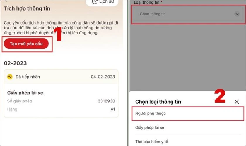 Cách tích hợp thông tin người phụ thuộc vào VNeID