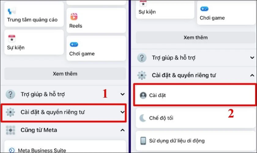 Nhấn Cài đặt trang và chọn mục Tên trên Fanpage Facebook