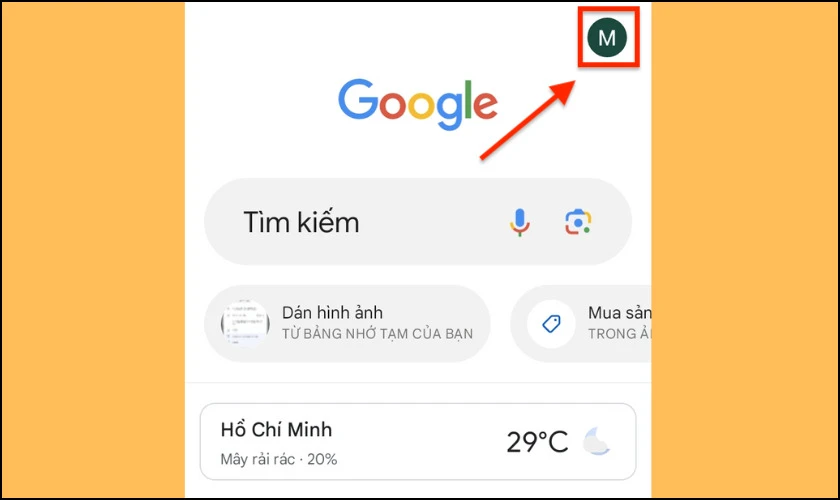 Nhấn chọn biểu tượng hồ sơ ở góc phải màn hình trên trình duyệt Chrome