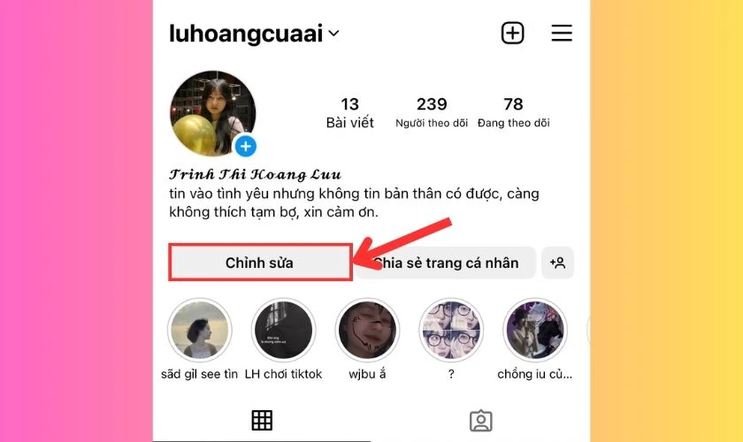 Nhấn v&agrave;o n&uacute;t Chỉnh sửa