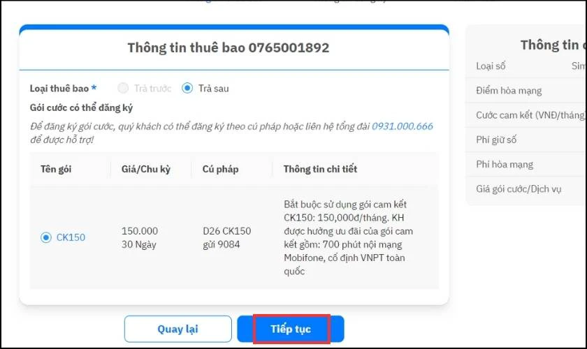 X&aacute;c nhận th&ocirc;ng tin thu&ecirc; bao