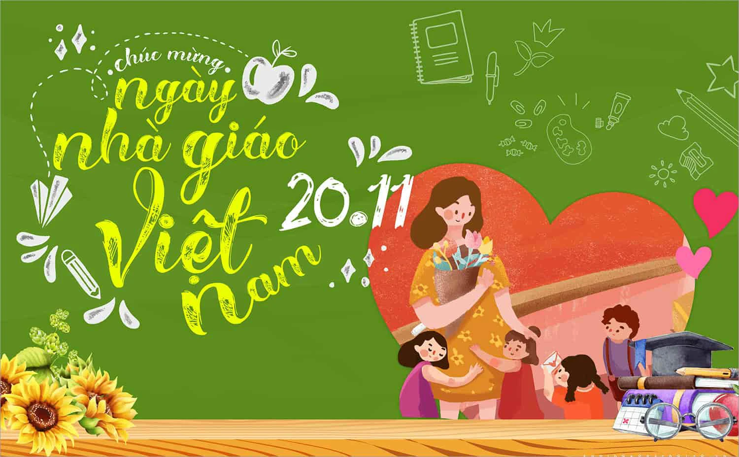 Backdrop 20/11 đẹp