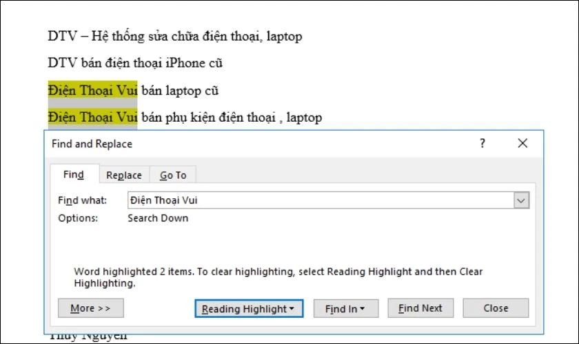 Lợi &iacute;ch của c&ocirc;ng cụ Replace trong Word 