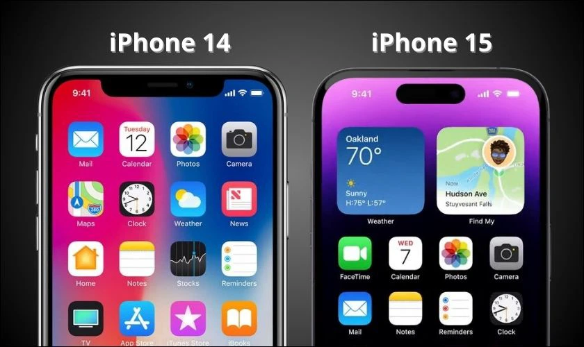 Thiết kế Dynamic Island được áp dụng trên iPhone 15
