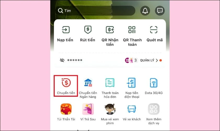 Chuyển tiền từ t&agrave;i khoản MoMo cũ sang t&agrave;i khoản mới