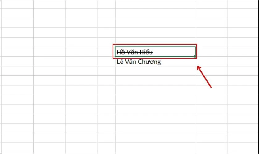 Cách bỏ gạch ngang chữ trong Excel