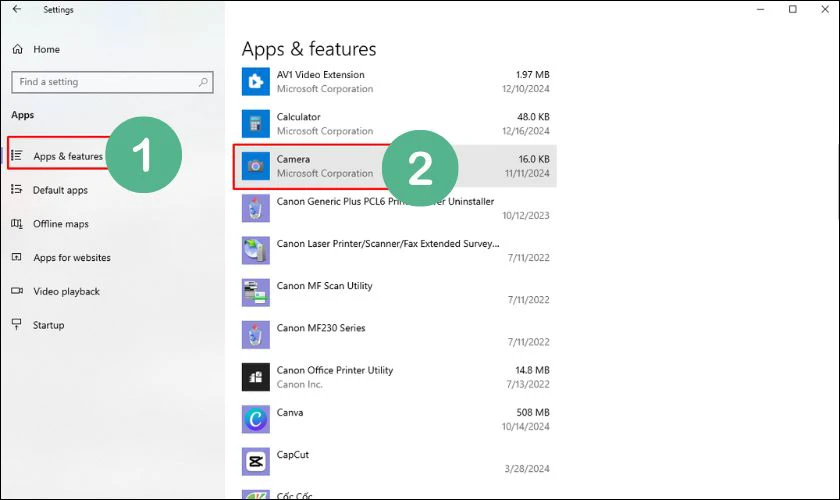  Apps & features