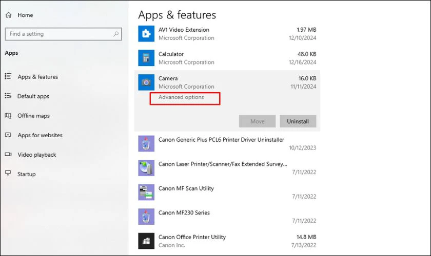 Advanced optionsAdvanced options