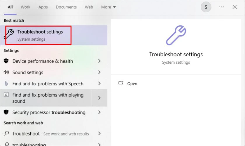 Sử dụng Windows Troubleshooter