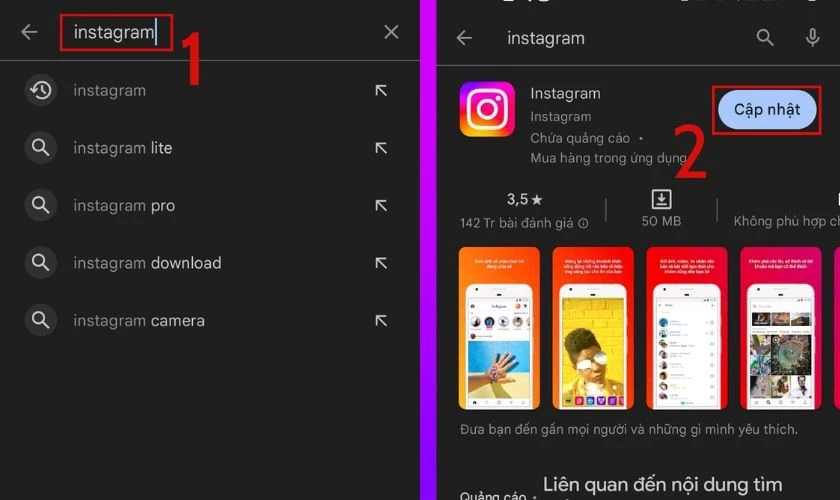 Cập nhật phi&ecirc;n bản Instagram mới để tr&aacute;nh đăng ảnh Story bị mờ