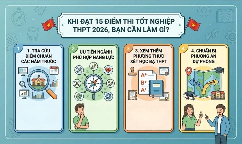 Phải làm gì khi đạt 15 điểm thi tốt nghiệp THPT 2026