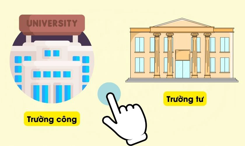 16 điểm khối D07 nên chọn trường công hay trường tư?