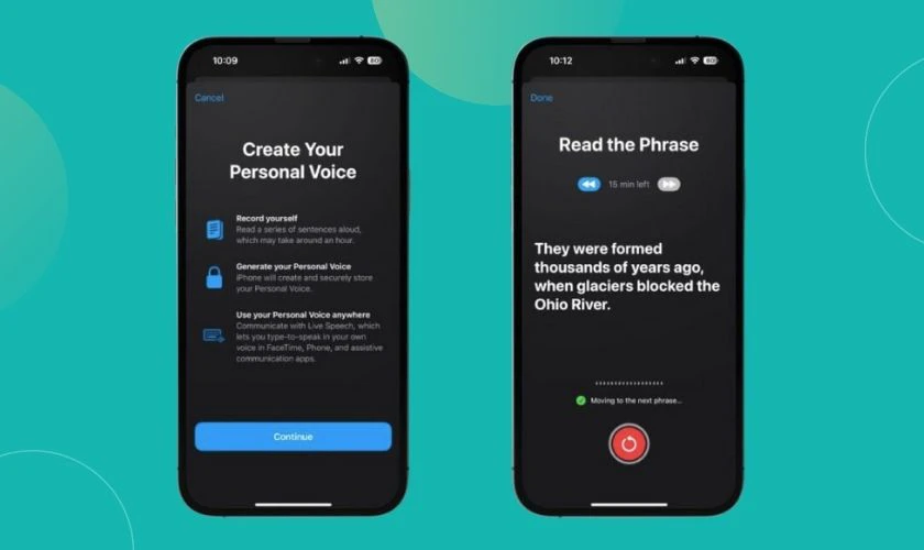 iOS 17 c&oacute; g&igrave; mới - Tạo giọng n&oacute;i c&aacute; nh&acirc;n (Personal Voice)