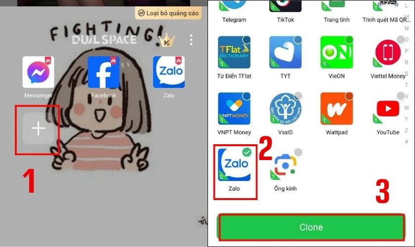 Sử dụng app Dual Space
