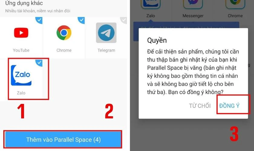 Sử dụng ứng dụng Parallel Space
