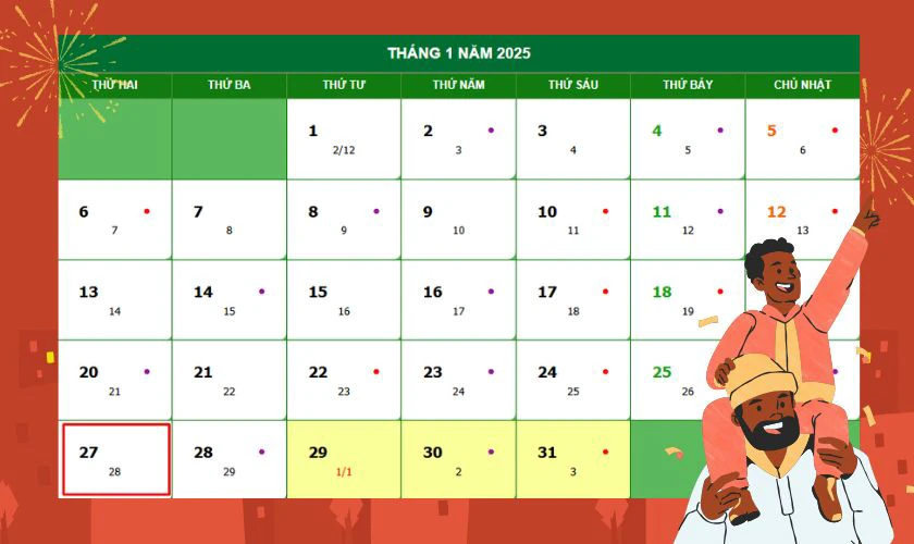 28 tết là thứ mấy 2025?