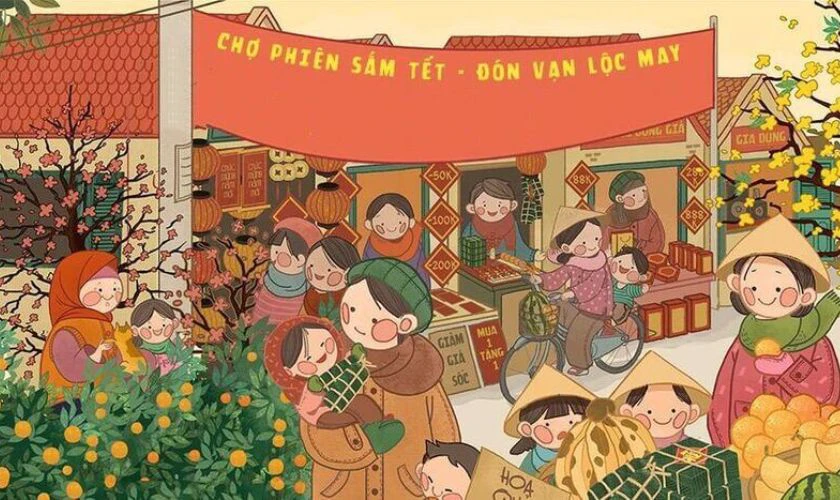 Ngày 28 tết người người đi chợ Tết